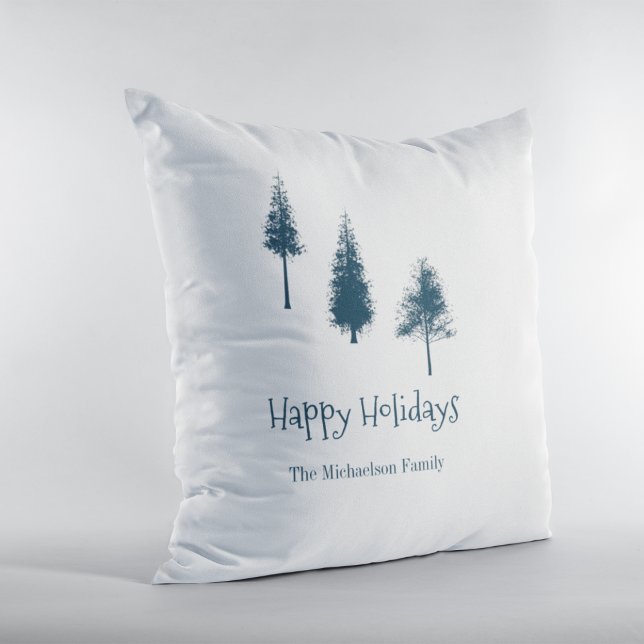 Blaue Winterbäume Kissen (Von Creator hochgeladen)