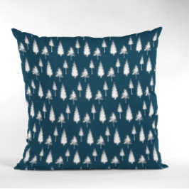 Blaue Winterbäume Kissen