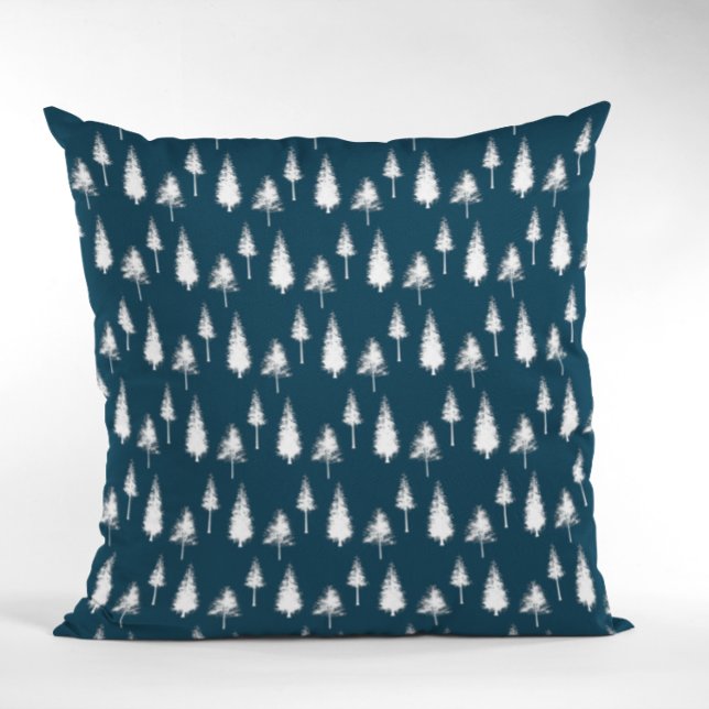 Blaue Winterbäume Kissen (Von Creator hochgeladen)