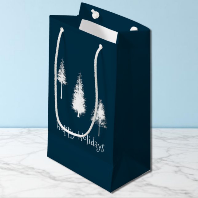 Blaue Winterbäume Kleine Geschenktüte (Von Creator hochgeladen)