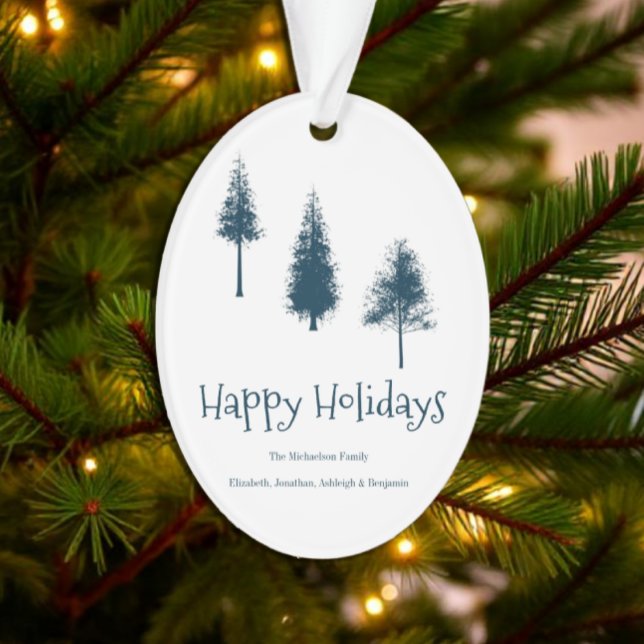 Blaue Winterbäume Ornament (Von Creator hochgeladen)