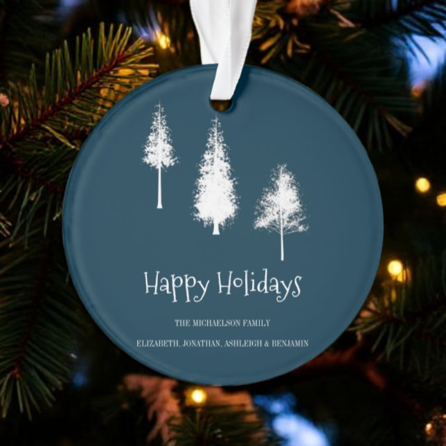Blaue Winterbäume Ornament (Von Creator hochgeladen)