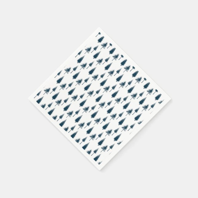 Blaue Winterbäume Serviette (Ecke)
