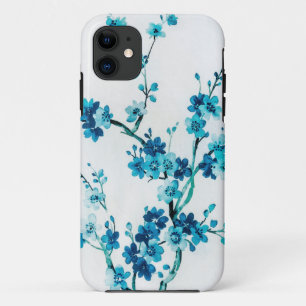 Blaue Winterblumen Aquarell Maßanfertigung Case-Mate iPhone Hülle