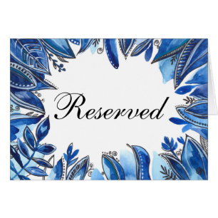 Blaue Winterhochzeit. Reserviertes Schild mit Mari