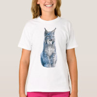 Blaue Winterluchs-Wildkatze Portrait Kinder