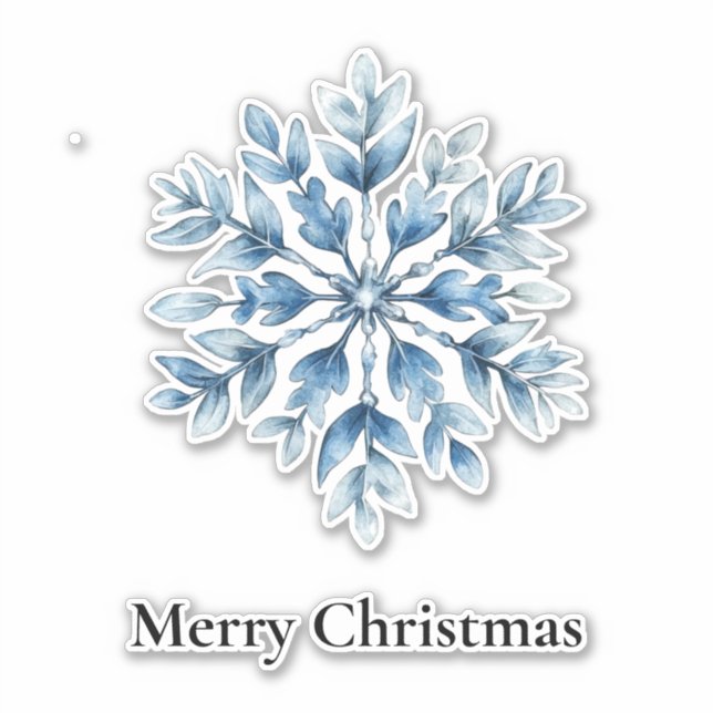 Blaue Winterschneeflocke Aufkleber (Vorderseite)