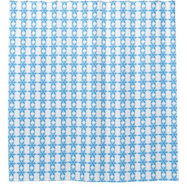 Blaue Winterschneeflocke Duschvorhang (Vorderseite)