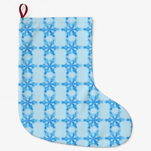 Blaue Winterschneeflocke Großer Weihnachtsstrumpf