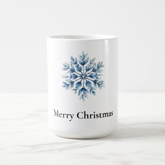Blaue Winterschneeflocke Kaffeetasse (Mittel)