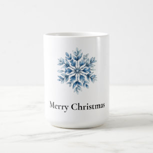 Blaue Winterschneeflocke Kaffeetasse