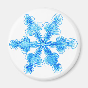 Blaue Winterschneeflocke Magnet