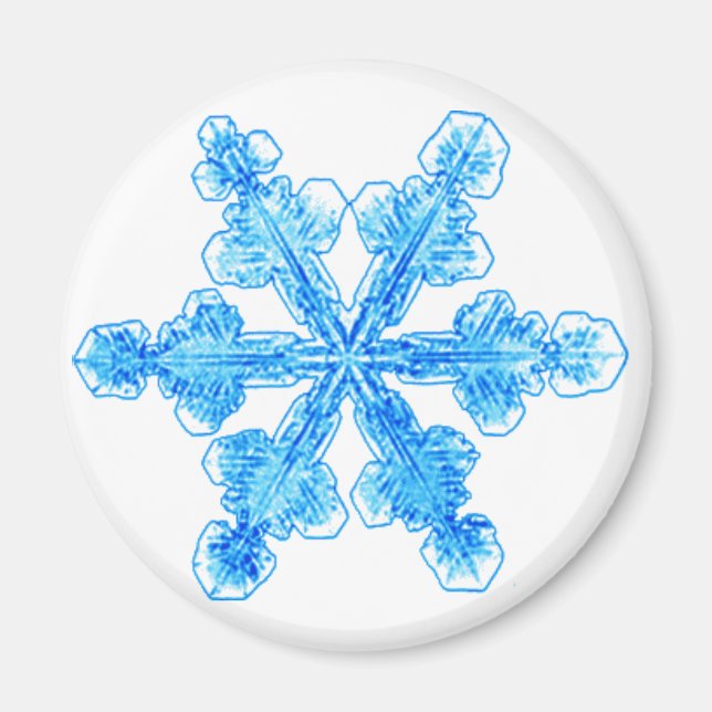 Blaue Winterschneeflocke Magnet (Vorne)