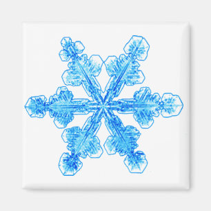 Blaue Winterschneeflocke Magnet