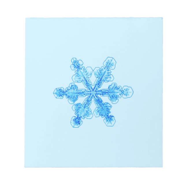 Blaue Winterschneeflocke Notizblock (Vorderseite)
