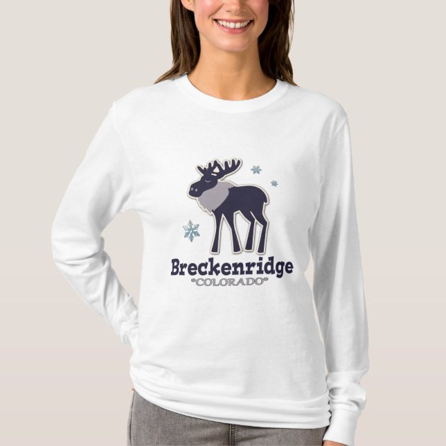 Blaue Winterschneeflockeelche Breckenridge T-Shirt (Vorderseite)