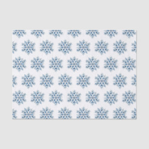 Blaue Winterschneeflocken Seidenpapier