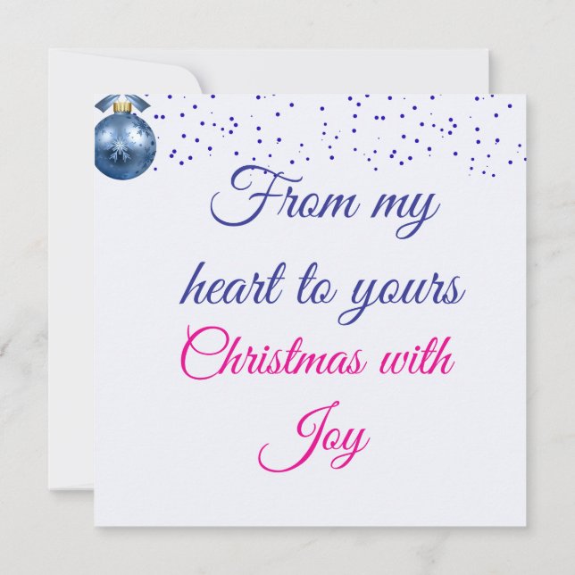 Blaue Winterwünsche Karte (Rückseite)