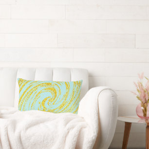 Blaue Wirbel abstrakt Gold Glitter Nautilus  Lendenkissen