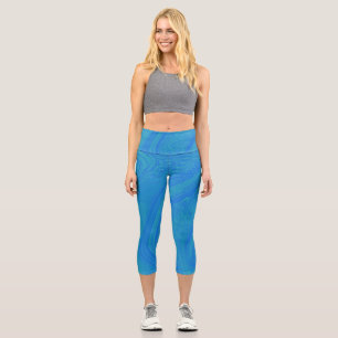 Blaue Wirbel auf Capri-Leggings Capri Leggings