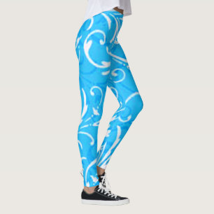 Blaue Wirbel-Muster-Leggings Leggings