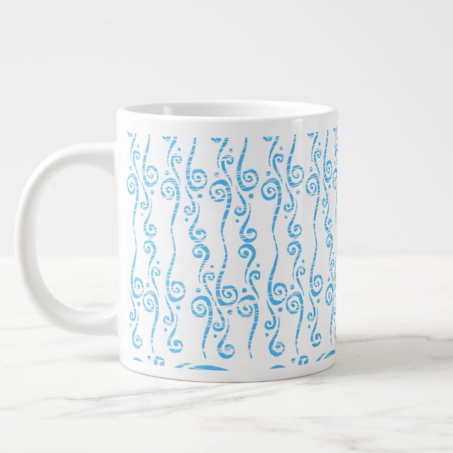 Blaue Wirbel-Tasse Jumbo-Tasse (Links)
