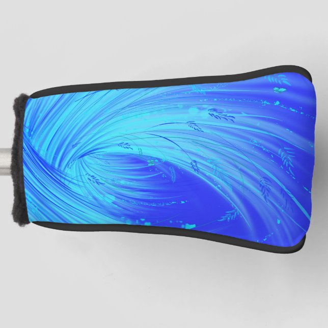 Blaue Wirbel und Schmetterlinge Golf Headcover (Vorderseite)
