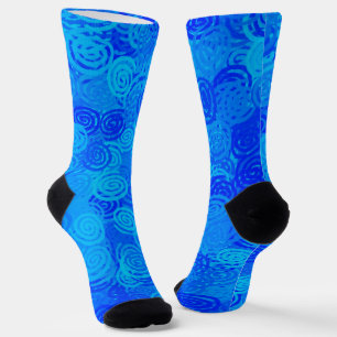 Blaue Wirbelmuster Socken