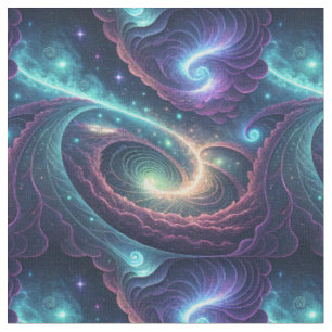 Blaue wirbelnde kosmische Galaxie abstraktes Raum- Stoff