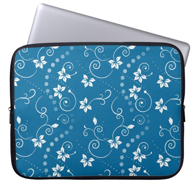 Blaue Wirble Blume Notebook-Sieb Laptopschutzhülle (Vorderseite)
