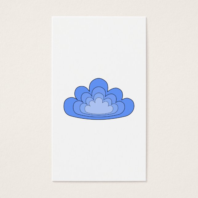 Blaue Wolke auf weißem Hintergrund. (Vorderseite)