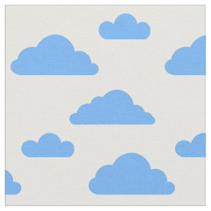 Blaue Wolken auf weißem Stoff von Nicole Janes
