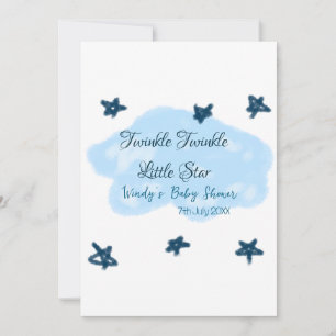 Blaue Wolken blinkeln Twinkle Little Star Baby Sho Einladung
