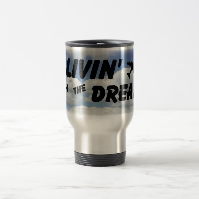 Blaue Wolken-Reise-Tasse Reisebecher (Mittel)
