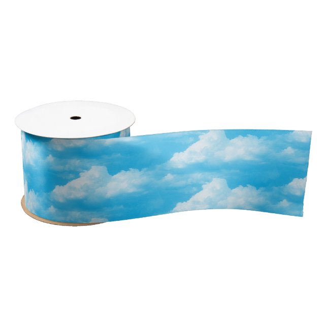 Blaue Wolken Satinband (Spule)