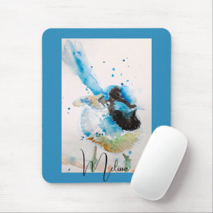 Blaue Wren-Aquarellmalerei Australische Vögel Mousepad
