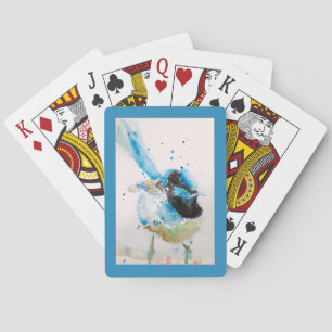 Blaue Wren-Aquarellmalerei Australische Vögel Spielkarten