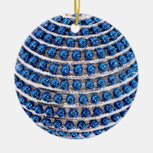 Blaue wulstige Verzierung Keramikornament