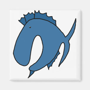 Blaue wunderliche Fische Magnet