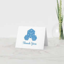 Blaue Würfel D20 danken Ihnen zu kardieren Dankeskarte