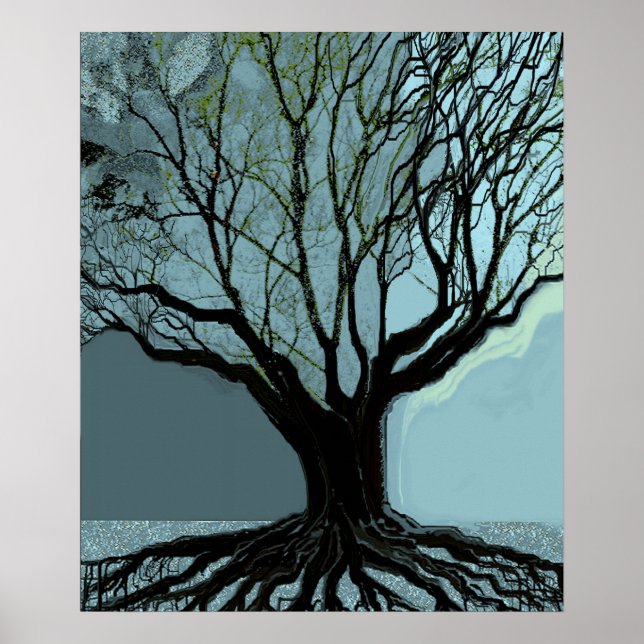 Blaue Wurzeln Poster (Vorne)