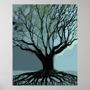 Blaue Wurzeln Poster