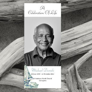 Blaue Yacht - Lebensfotokarte Einladung