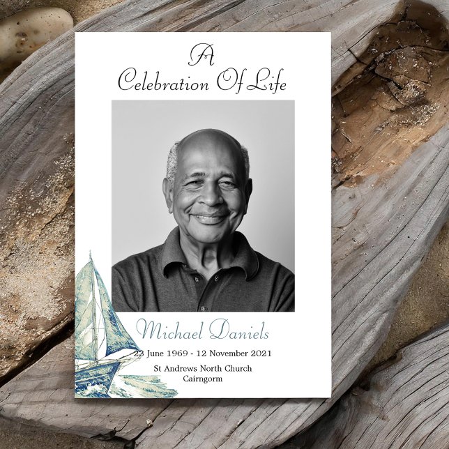 Blaue Yacht - Lebensfotokarte Einladung (Von Creator hochgeladen)