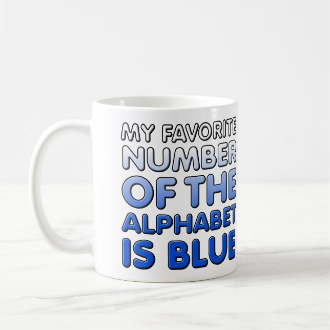 Blaue Zahl der Alphabet Funny Mug Tasse (Links)