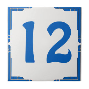 Blaue Zahl der Hausnummern Fliese