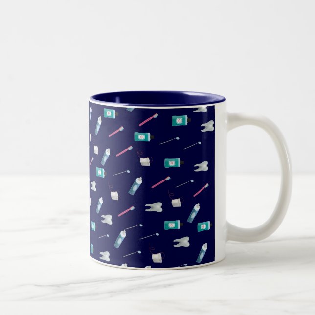 blaue zahnmedizinische Tasse (Rechts)