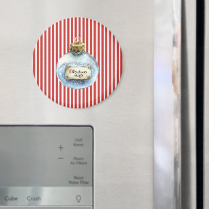 Blaue Zauber-Verzierung Weihnachten Rote Streifen Magnet