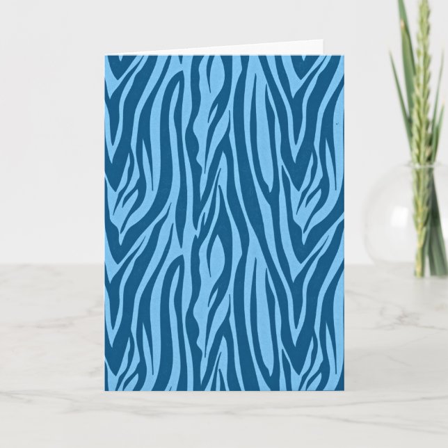 Blaue Zebra Streifen Karte (Vorderseite)