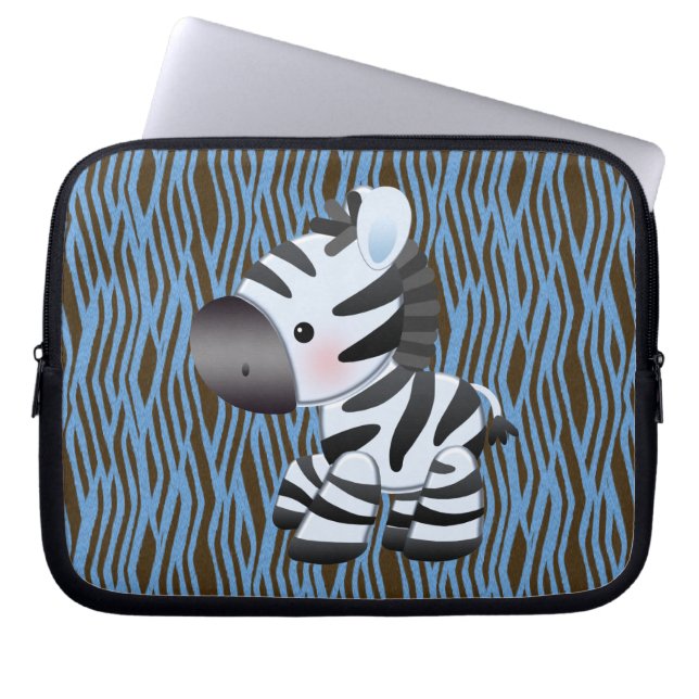 Blaue Zebra-u. Laptopschutzhülle (Vorderseite)